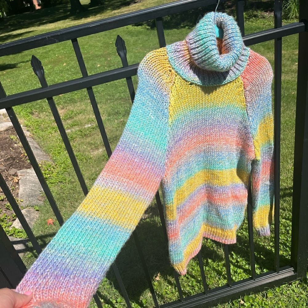 Anthropologie T. La Rainbow Ombre Turtleneck Knit Sweater - Picture 10 of 13